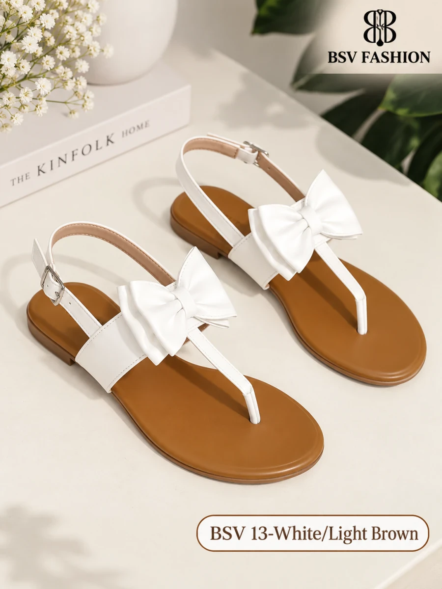 BSV-13 Women’s Stylish Bow Flat Sandal