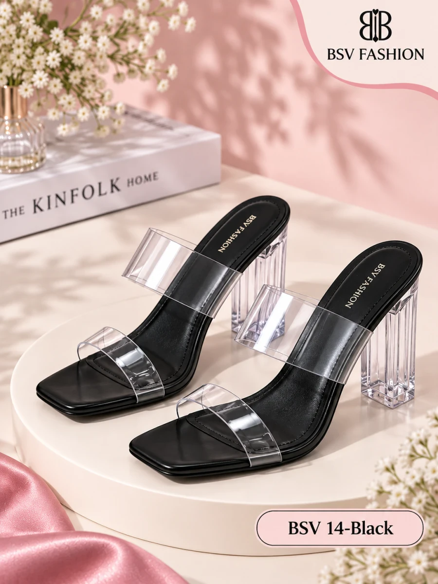 BSV-14 Women’s Stylish 4-Inch Glass Heel Sandal