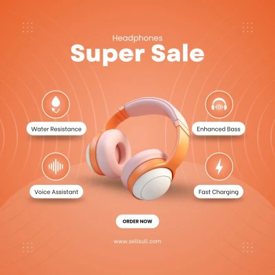 Premium Wireless Headphones – Noise Cancelling & Long Battery Life