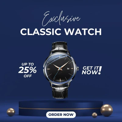 Minimalist Round Dial Men’s Watch