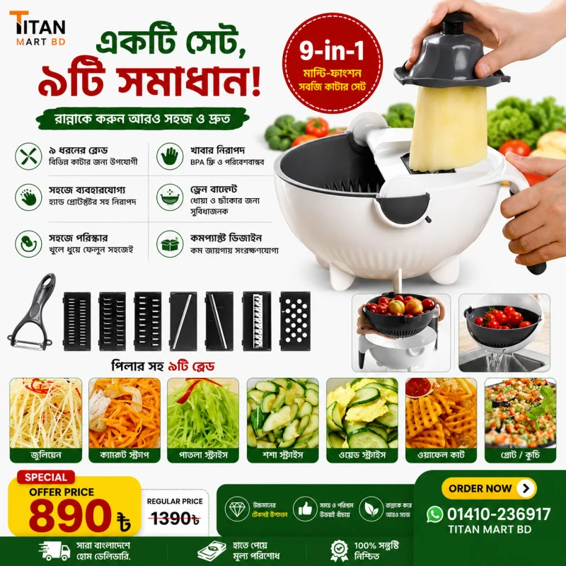 9 in 1 Rotating Vegetable Cutter Set